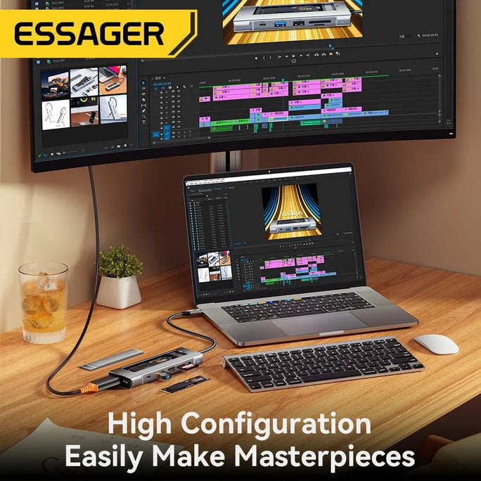 Essager 8-in-1 USB-C Hub with Storage